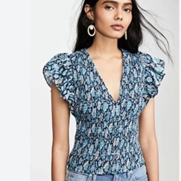 La Vie Rebecca Taylor Smocked Top XS - Picture 1 of 6